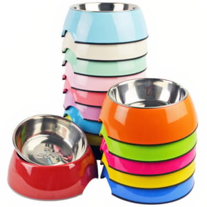 Bát ăn cho chó mèo tráng men inox SUPER DESIGN Round Bowls