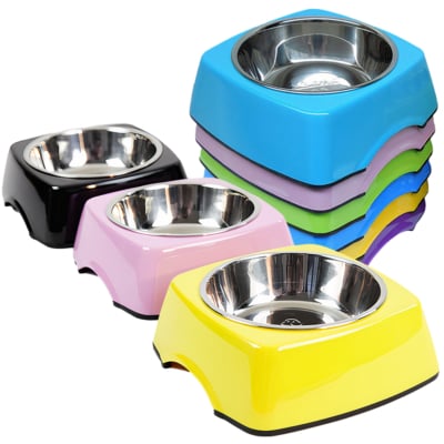 Bát ăn cho chó mèo tráng men inox SUPER DESIGN Square Bowls
