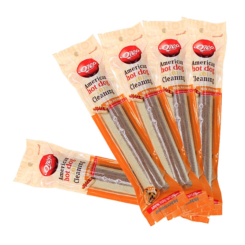 Xương cho chó gặm sạch răng vị sandwich VEGEBRAND Orgo American Hot Dog And Cleaning 1 Xương cho chó gặm sạch răng vị sandwich VEGEBRAND Orgo American Hot Dog And Cleaning