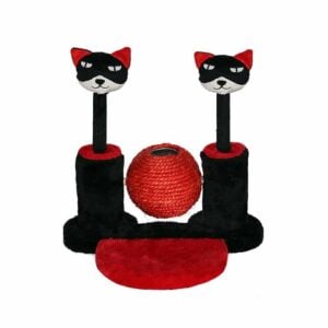 Trụ cào móng cho mèo màu đỏ đen QQ600147