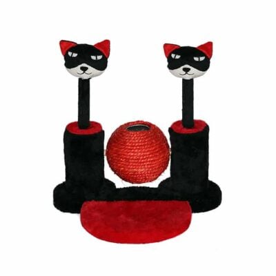 Trụ cào móng cho mèo màu đỏ đen QQ600147