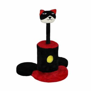 Trụ cào móng cho mèo màu đỏ đen QQ60136