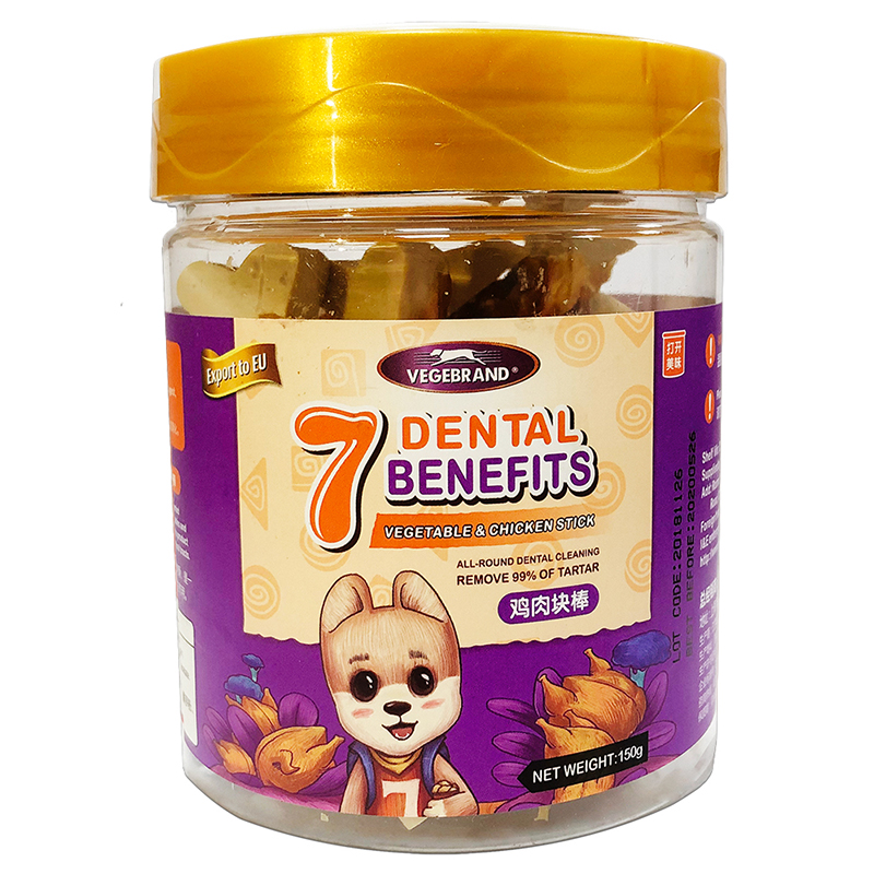 Bánh thưởng cho chó vị thịt gà và rau xanh VEGEBRAND 7 Dental Benefits Vegetable & Chicken Stick 22 Bánh thưởng cho chó vị thịt gà và rau xanh Vegebrand 7 Dental Benefits Vegetable & Chicken Stick