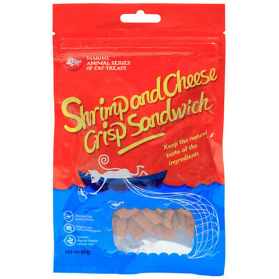Bánh thưởng cho mèo vị tôm và phô mai VEGEBRAND Orgo Shrimp & Cheese Crisp Sandwich
