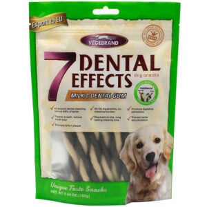 Kẹo cho chó nhai làm sạch răng vị sữa VEGEBRAND 7 Dental Effects Milk & Dental Gum