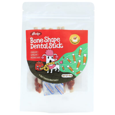 Xương cho chó gặm vị sữa và thịt bò BUDGE Bone Shape Dental Stick Milk and Beef Flavor