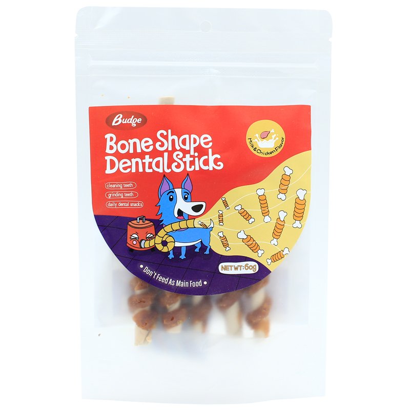 Xương cho chó gặm vị sữa và thịt gà BUDGE Bone Shape Dental Stick Milk and Chicken Flavor 15 Xương cho chó gặm vị sữa và thịt gà BUDGE Bone Shape Dental Stick Milk and Chicken Flavor