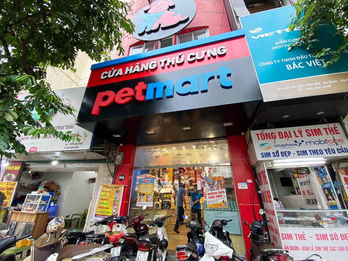 Cửa hàng thú cưng đồ dùng, thức ăn, dịch vụ tắm cắt tỉa lông chó mèo Pet Mart - Số 206 Kim Mã, Quận Ba Đình, Hà Nội