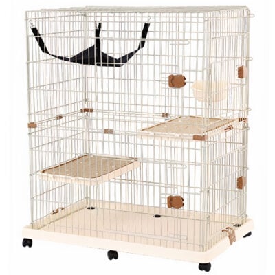 Chuồng mèo 2 tầng nan sắt AUPET 2-Layer Cat Cage