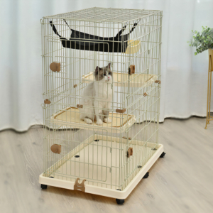 Chuồng mèo 2 tầng nan sắt AUPET 2-Layer Cat Cage