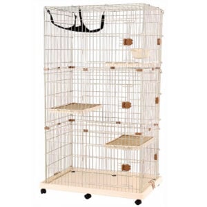 Chuồng mèo 3 tầng nan sắt AUPET Deluxe 3-Layer Cage