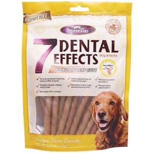 Kẹo cho chó nhai làm sạch răng vị bò đậu phộng VEGEBRAND 7 Dental Effects Peanut In Beef Gum