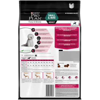 Thức ăn cho chó đẹp lông PURINA PRO PLAN Small & Mini Fussy Beauty 5 Thức ăn cho chó đẹp lông PURINA PRO PLAN Fussy Beauty Adult
