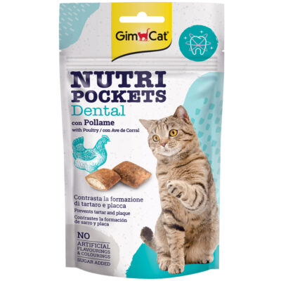 Snack bánh thưởng cho mèo vị thịt gia cầm GIMCAT Nutri Pockets Pollame Treats