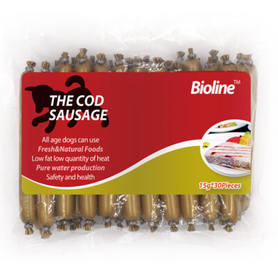 Xúc xích cho chó vị cá biển BIOLINE Cod Sausage 4 Xúc xích cho chó vị cá biển BIOLINE Cod Sausage