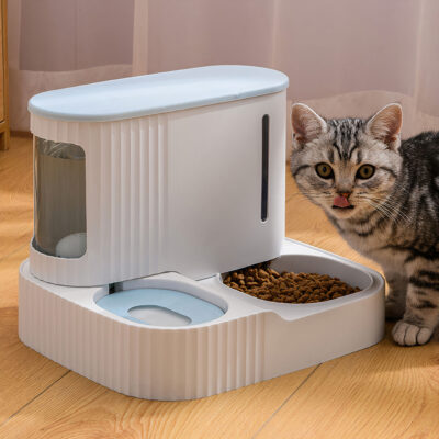 Bộ bát ăn bình nước tự động cho chó mèo PAW Opaque Food Water Feeder