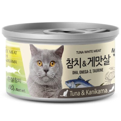 Pate lon cho mèo vị cá ngừ trắng thịt cua MEOWOW Tuna Kanikama
