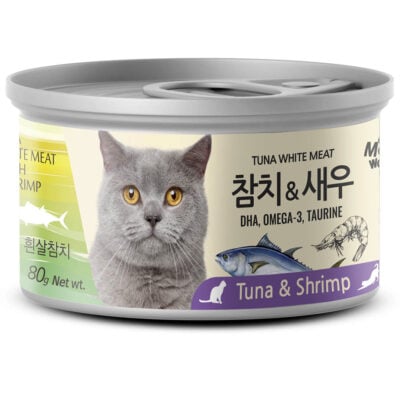 Pate lon cho mèo vị cá ngừ trắng tôm MEOWOW Tuna Shrimp