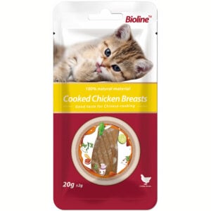 Thịt gà sốt miếng cho mèo BIOLINE Cooked Chicken Breasts