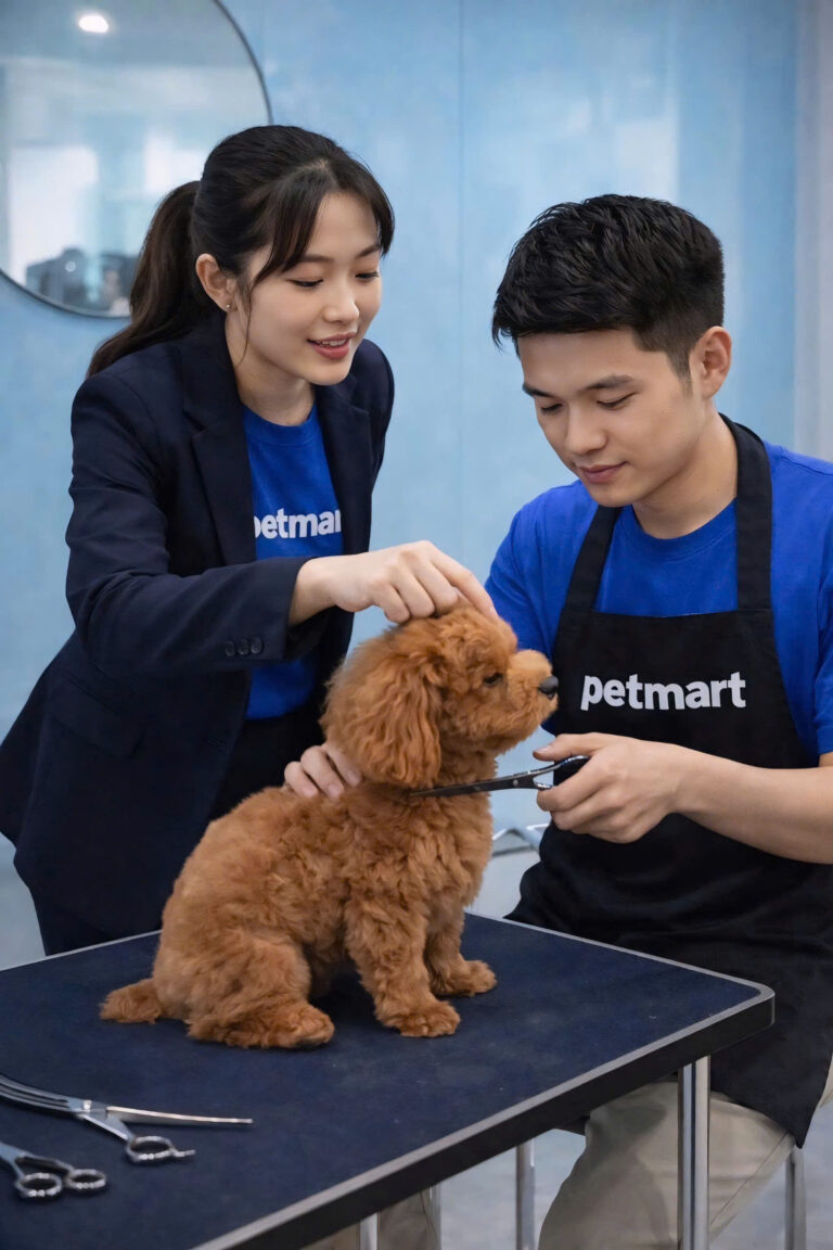 Đào tạo chăm sóc thú cưng chuyên nghiệp tại Pet Mart – chương trình đào tạo nghề chăm sóc thú cưng và cắt tỉa lông chó mèo bài bản, thực hành thực tế, cơ hội việc làm rõ ràng.