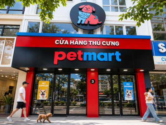 Cửa hàng thú cưng Pet Mart tại số 3 Đại Cồ Việt, Phường Bạch Mai, Hà Nội – bán thức ăn, phụ kiện cho chó mèo, dịch vụ cắt tỉa lông, tắm spa và khách sạn thú cưng