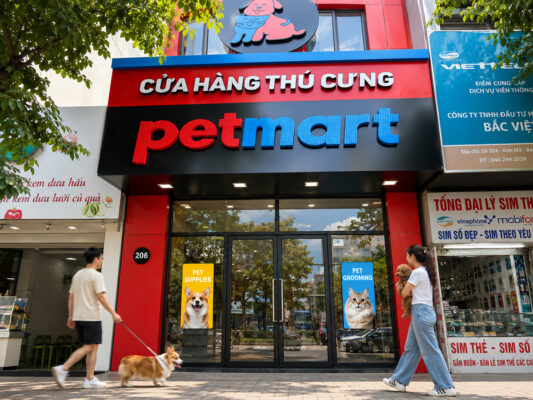 Cửa hàng thú cưng Pet Mart tại số 206 Kim Mã, Phường Ngọc Hà, Hà Nội – bán thức ăn, phụ kiện cho chó mèo, dịch vụ cắt tỉa lông, tắm spa và khách sạn thú cưng
