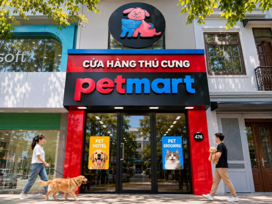 Cửa hàng thú cưng Pet Mart tại số 476 Minh Khai, Phường Vĩnh Tuy, Hà Nội – bán thức ăn, phụ kiện cho chó mèo, dịch vụ cắt tỉa lông, tắm spa và khách sạn thú cưng