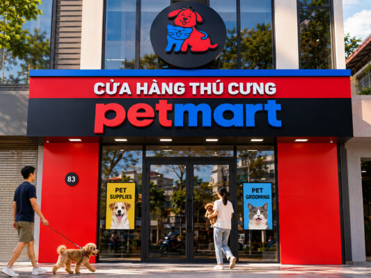 Cửa hàng thú cưng Pet Mart tại số 83 Nghi Tàm, Phường Tây Hồ, Hà Nội – bán thức ăn, phụ kiện cho chó mèo, dịch vụ cắt tỉa lông, tắm spa và khách sạn thú cưng