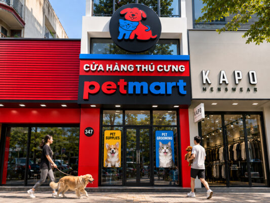Cửa hàng thú cưng Pet Mart tại số 347 Nguyễn Trãi, Phường An Đông, Hồ Chí Minh – bán thức ăn, phụ kiện cho chó mèo, dịch vụ cắt tỉa lông, tắm spa và khách sạn thú cưng