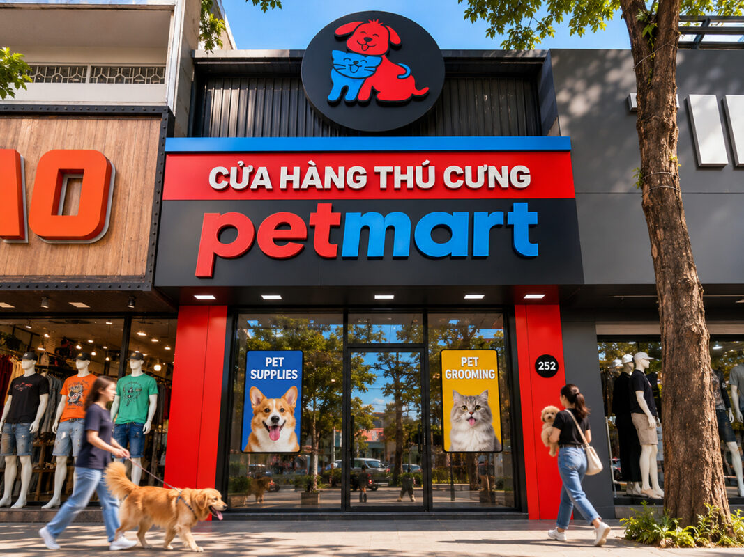 Cửa hàng thú cưng Pet Mart tại số 252 Quang Trung, Phường Gò Vấp, Hồ Chí Minh – bán thức ăn, phụ kiện cho chó mèo, dịch vụ cắt tỉa lông, tắm spa và khách sạn thú cưng